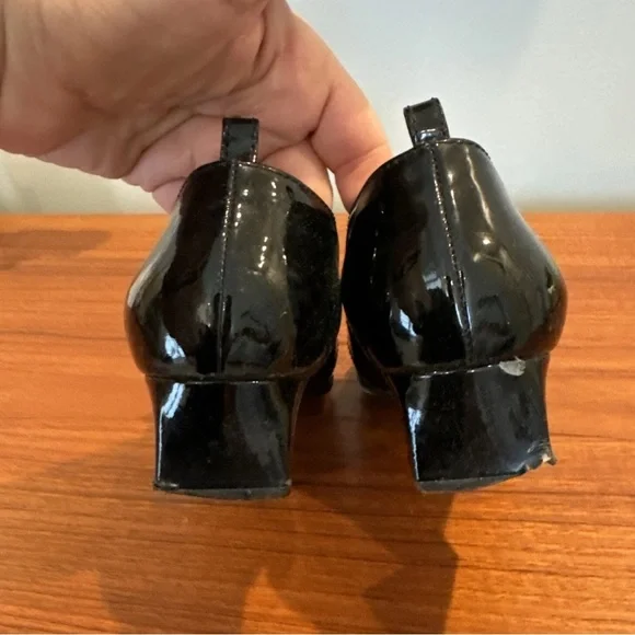 CHANEL Loafers Patent Leather Black Heeled Loafers Size 37 US 6.5/7 Women’s - Picture 7 of 12